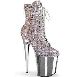 Pleaser FLAMINGO-1020CHRS Plateau Ankle Boots Multi...