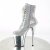 Pleaser FLAMINGO-1020CHRS Plateau Ankle Boots Multi Rhinestones Chrome Silver EU-42 / US-12