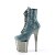 Pleaser FLAMINGO-1020CHRS Plateau Ankle Boots Rhinestones Chrome Turquoise EU-40 / US-10