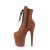 Pleaser FLAMINGO-1020FS Plateau Ankle Boots Faux Suede Caramel EU-41 / US-11