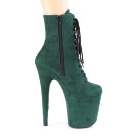 Pleaser FLAMINGO-1020FS Plateau Ankle Boots Suede Green EU-35 / US-5