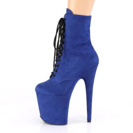 Pleaser FLAMINGO-1020FS Plateau Ankle Boots Faux Suede Blue EU-35 / US-5