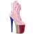 Pleaser FLAMINGO-1020HG Plateau Ankle Boots Patent Glitter Light Pink Colorful EU-35 / US-5