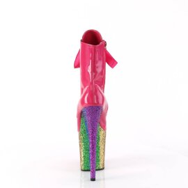 Pleaser FLAMINGO-1020HG Plateau Ankle Boots Patent Glitter Pink Colorful EU-37 / US-7