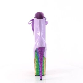 Pleaser FLAMINGO-1020HG Plateau Ankle Boots Patent Glitter Purple Colorful EU-35 / US-5