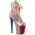 Pleaser FLAMINGO-1020HG Plateau Ankle Boots Patent Glitter Rose Gold Colorful EU-35 / US-5