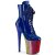 Pleaser FLAMINGO-1020HG Plateau Ankle Boots Patent Glitter Blue Colorful EU-35 / US-5