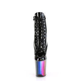 Pleaser FLAMINGO-1020RC Plateau Ankle Boots Patent Chrome...