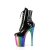 Pleaser FLAMINGO-1020RC Plateau Ankle Boots Patent Chrome Black Colorful EU-35 / US-5