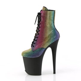Pleaser FLAMINGO-1020RS Plateau Ankle Boots Rhinestones Colorful EU-36 / US-6