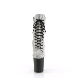 Pleaser FLAMINGO-1020RS Plateau Ankle Boots Rhinestones Silver EU-42 / US-12