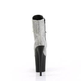 Pleaser FLAMINGO-1020RS Plateau Ankle Boots Rhinestones Silver EU-42 / US-12