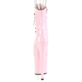 Pleaser FLAMINGO-1021 Plateau Ankle Boots Patent Light Pink EU-36 / US-6