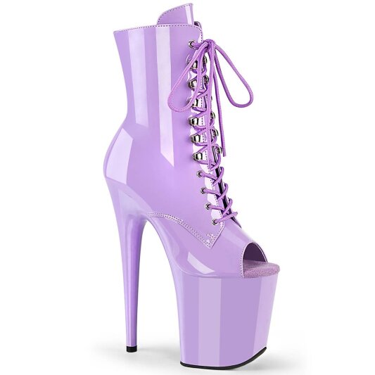 Pleaser FLAMINGO-1021 Plateau Ankle Boots Patent Purple EU-35 / US-5