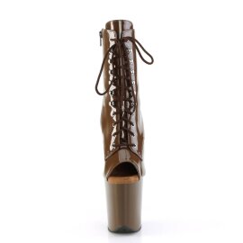 Pleaser FLAMINGO-1021 Plateau Ankle Boots Patent Mocha...