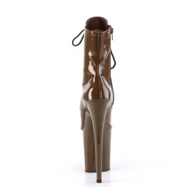Pleaser FLAMINGO-1021 Plateau Ankle Boots Patent Mocha EU-35 / US-5