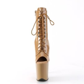 Pleaser FLAMINGO-1021 Plateau Ankle Boots Patent Toffee EU-42 / US-12