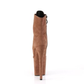 Pleaser FLAMINGO-1021FS Plateau Ankle Boots Faux Suede Brown EU-43 / US-13