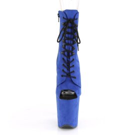 Pleaser FLAMINGO-1021FS Plateau Ankle Boots Faux Suede Blue EU-38 / US-8