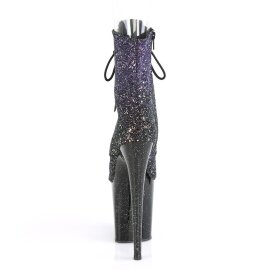 Pleaser FLAMINGO-1021OMBG Plateau Ankle Boots Glitter Purple EU-42 / US-12