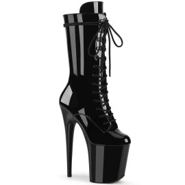 Pleaser FLAMINGO-1050 Plateau Ankle Boots Patent Black EU-35 / US-5