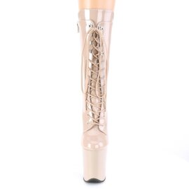 Pleaser FLAMINGO-1050 Plateau Ankle Boots Patent Nude EU-36 / US-6