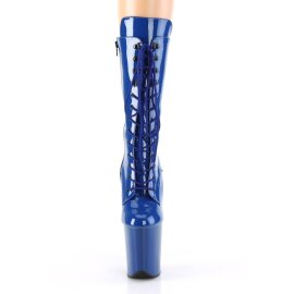 Pleaser FLAMINGO-1050 Plateau Ankle Boots Patent Blue...