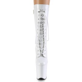 Pleaser FLAMINGO-1050 Plateau Ankle Boots Patent White...