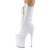 Pleaser FLAMINGO-1050 Plateau Ankle Boots Patent White EU-39 / US-9