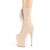 Pleaser FLAMINGO-1050FS Plateau Ankle Boots Faux Suede Beige EU-35 / US-5