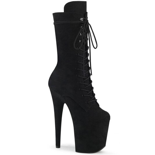 Pleaser FLAMINGO-1050FS Plateau Ankle Boots Faux Suede Black EU-35 / US-5