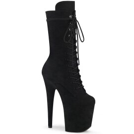 Pleaser FLAMINGO-1050FS Plateau Ankle Boots Faux Suede Black EU-39 / US-9