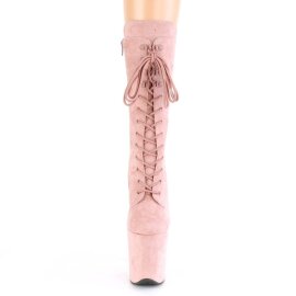 Pleaser FLAMINGO-1050FS Plateau Ankle Boots Suede Blush EU-41 / US-11