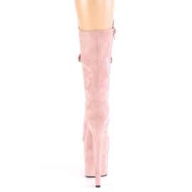 Pleaser FLAMINGO-1050FS Plateau Ankle Boots Suede Blush EU-41 / US-11