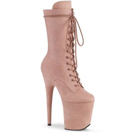 Pleaser FLAMINGO-1050FS Plateau Ankle Boots Suede Blush EU-35 / US-5