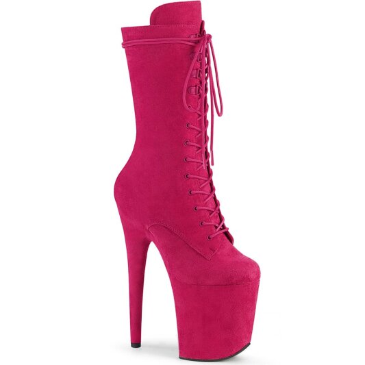 Pleaser FLAMINGO-1050FS Plateau Ankle Boots Faux Suede Pink EU-38 / US-8