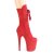 Pleaser FLAMINGO-1050FS Plateau Ankle Boots Faux Suede Red EU-42 / US-12