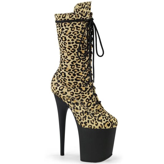 Pleaser FLAMINGO-1050LP Plateau Ankle Boots Brown EU-35 / US-5
