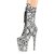 Pleaser FLAMINGO-1050SP Plateau Ankle Boots Snake Black White EU-35 / US-5