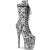 Pleaser FLAMINGO-1050SP Plateau Ankle Boots Snake Black White EU-38 / US-8