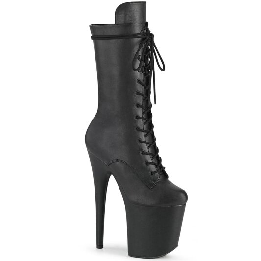 Pleaser FLAMINGO-1050WR Plateau Ankle Boots Faux Leather Black EU-35 / US-5