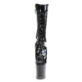 Pleaser FLAMINGO-1051 Plateau Ankle Boots Patent Black EU-39 / US-9