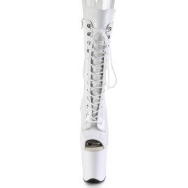 Pleaser FLAMINGO-1051 Plateau Ankle Boots Patent White EU-38 / US-8