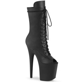 Pleaser FLAMINGO-1051WR Plateau Ankle Boots Faux Leather Black EU-40 / US-10