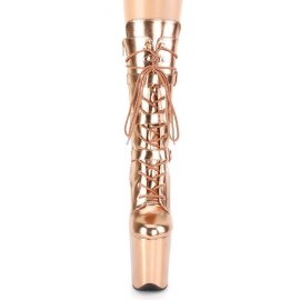 Pleaser FLAMINGO-1053 Plateau Ankle Boots Metallic Chrome Rose Gold EU-35 / US-5