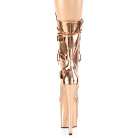 Pleaser FLAMINGO-1053 Plateau Ankle Boots Metallic Chrome Rose Gold EU-35 / US-5