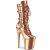 Pleaser FLAMINGO-1053 Plateau Ankle Boots Metallic Chrome Rose Gold EU-35 / US-5