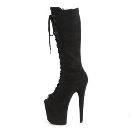 Pleaser FLAMINGO-2051FS Plateau Ankle Boots Faux Suede Black EU-41 / US-11