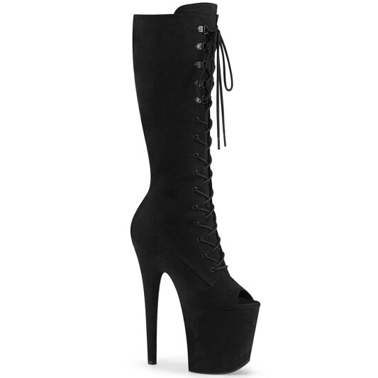 Pleaser FLAMINGO-2051FS Plateau Ankle Boots Faux Suede Black EU-39 / US-9