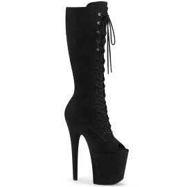 Pleaser FLAMINGO-2051FS Plateau Ankle Boots Faux Suede Black EU-39 / US-9
